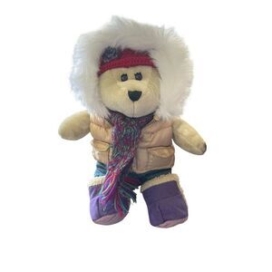 Vtg Starbucks Coffee Co. Multicolor Holidays Winter Bearista Bear Plush Toy 11"